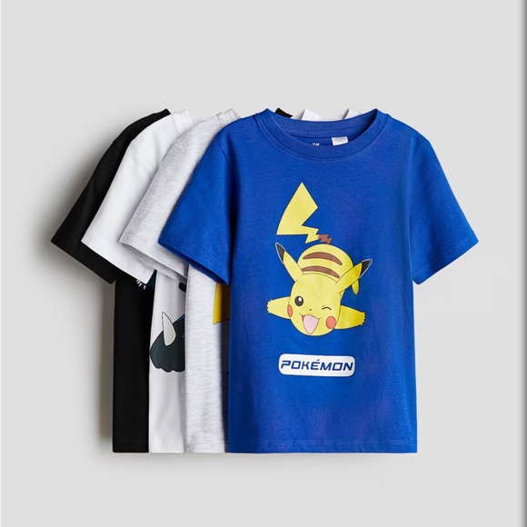 H&M 4 Pack Pokemon Shirts - 6x/7 - Brand New - Never Worn - No Tags - Picture 2 of 7